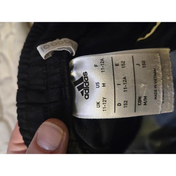 Adidas Kids' Black Casual Pants with White Stripes - Picture 2 of 5
